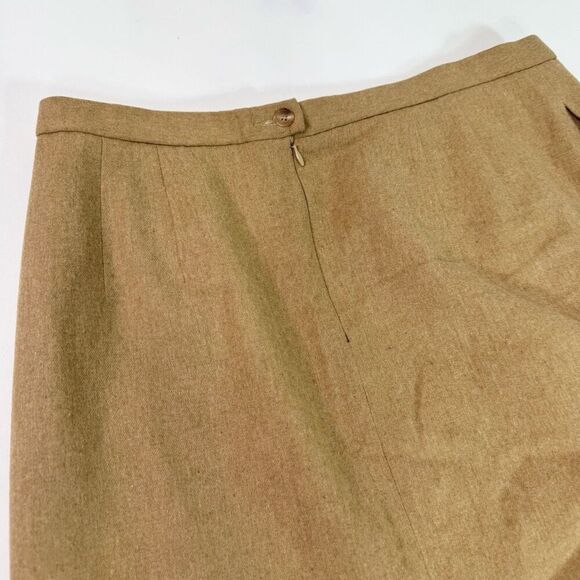 VTG Pendleton Pencil Skirt Womens 16 Virgin Wool Camel Tan  Preppy Old Money - Picture 7 of 9